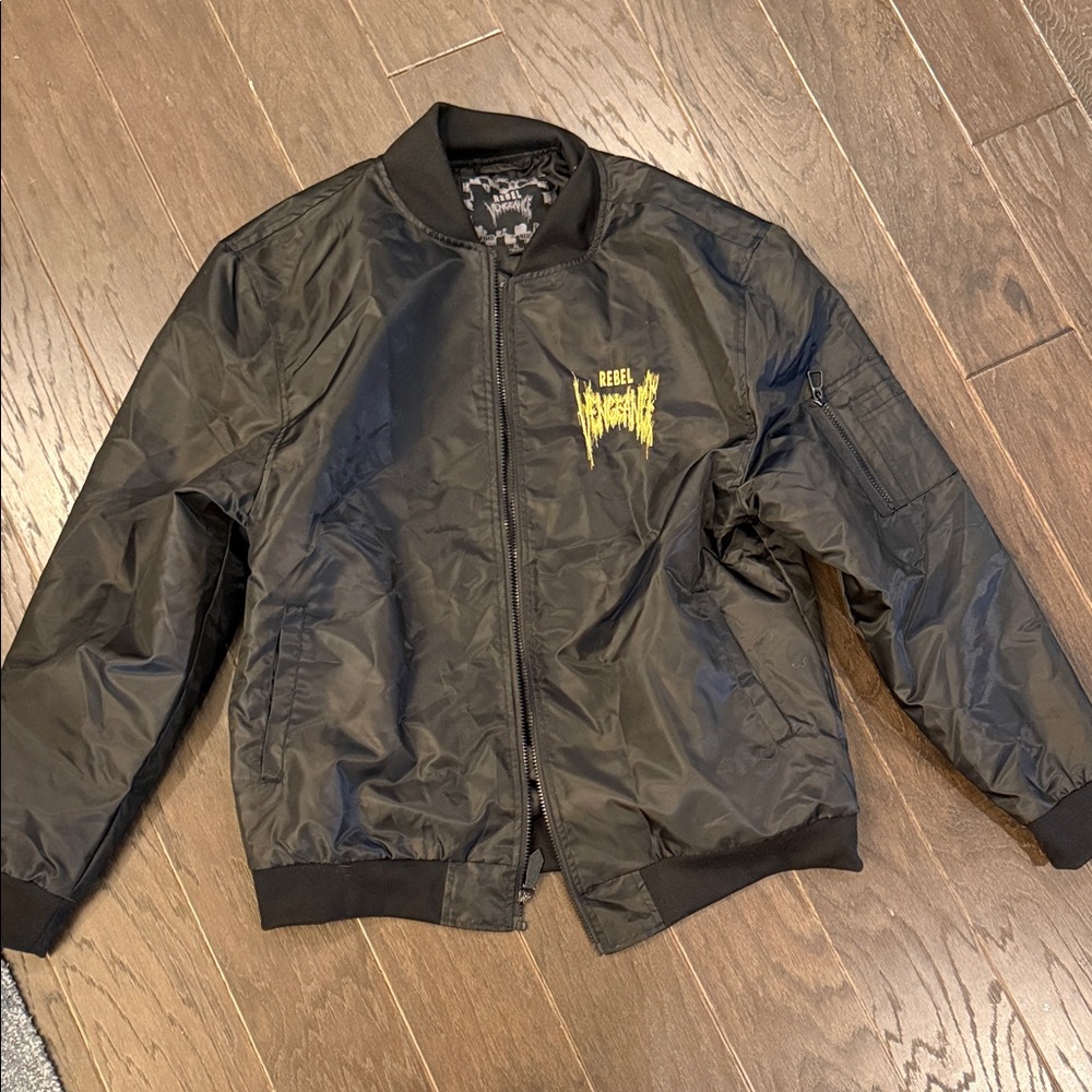 Rebel Vengeance Black and Gold Bomber Jacket